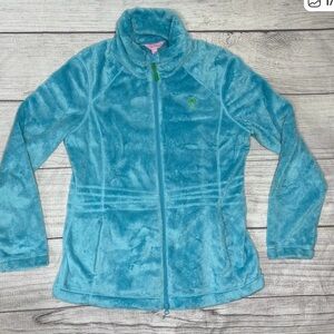 Women’s Medium Lilly Pulitzer Maddie Blue Fleece Full Zip Long Sleeve Jacket